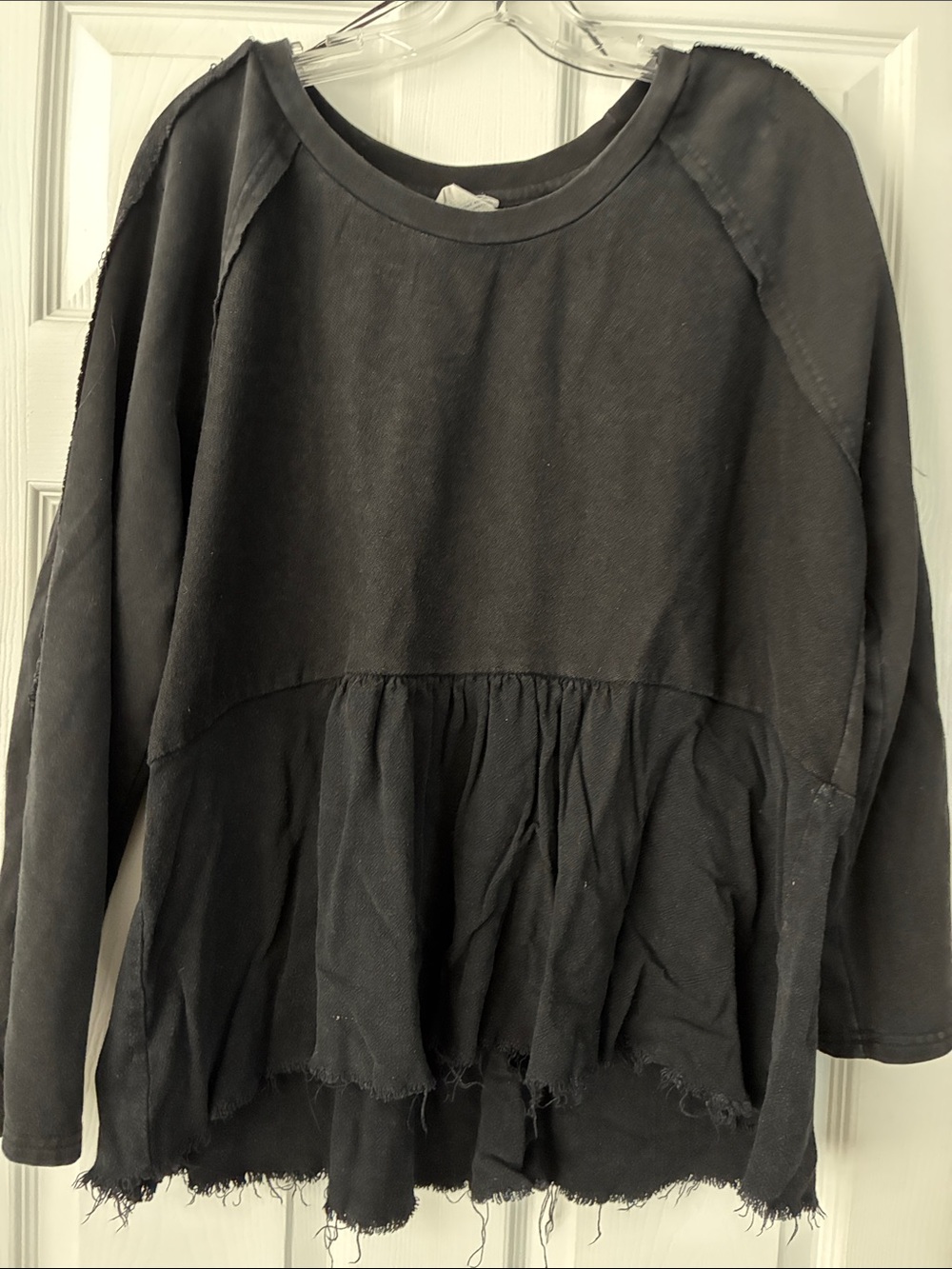 Black “Artistic Works by Lu” Long-Sleeve Top